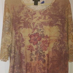 Lane Bryant 3/4 sleeve semi-sheer top